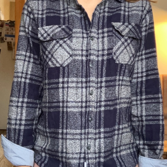 Paper Denim & Cloth Blue Plaid Button Up Shirt - Picture 6 of 7